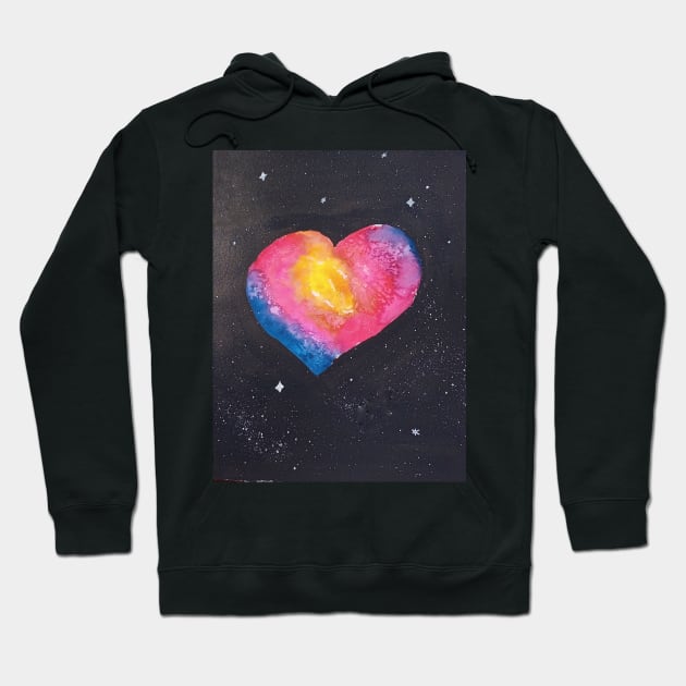 You are my universe. Galactic colorful heart in space Hoodie by Ivy Moon Creations